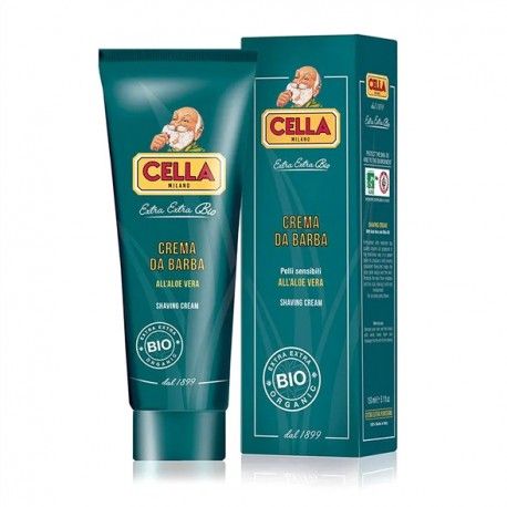 Crema de Afeitar Orgánica Cella Milano, Tubo 150 ml.